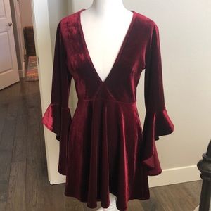 Deep cut velvet dress